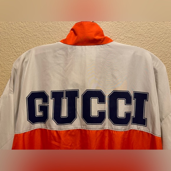 New Gucci GG Logo Zipper Windbreaker Jacket Size M - Picture 8 of 13